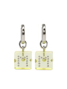 Marni boucles d'oreilles pendantes à logo - Jaune