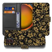 Gouden Bloemen Design Samsung Galaxy Xcover 7 Pro | Book Case & Portemonnee Hoesje