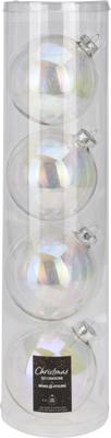 Kerstbal 10cm iriserend koker a 4 glas