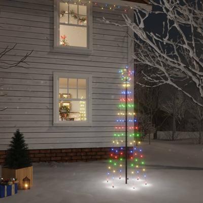VidaXL Kerstboom met grondpin 108 led&apos;s meerkleurig 180 cm