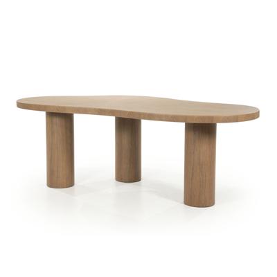 Eleonora Organische Eettafel 'Bobbie' Walnoot, 215 x 110cm, kleur Lichtbruin
