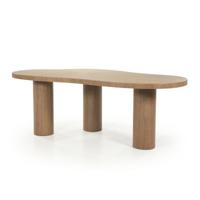 Eleonora Organische Eettafel 'Bobbie' Walnoot, 215 x 110cm, kleur Lichtbruin