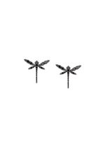 Anapsara mini dragonfly earrings - Noir - thumbnail