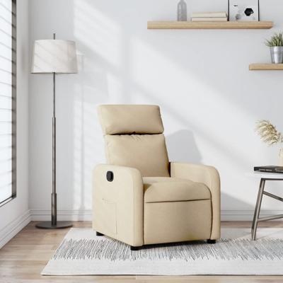 Fauteuil verstelbaar stof crmekleurig