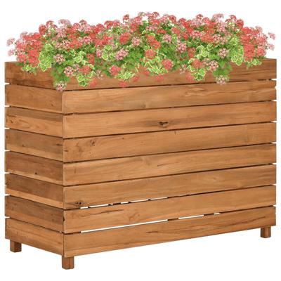 Plantenbak verhoogd 100x40x72 cm gerecycled teakhout en staal
