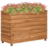 Plantenbak verhoogd 100x40x72 cm gerecycled teakhout en staal - thumbnail