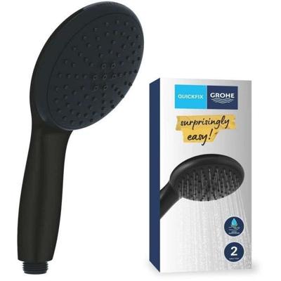 Douchekop - GROHE Vitalio Start 110 279462431 - 2 jets (Regen/stimulerend) - Waterbesparend - Antikalkproces - Matzwart