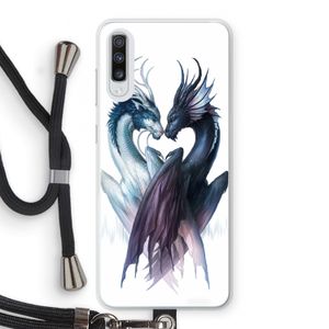 Yin Yang Dragons: Samsung Galaxy A70 Transparant Hoesje met koord