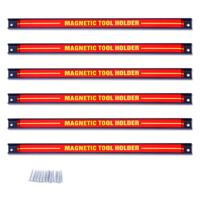6 x Magnetische Gereedschapshouder Wand Magneetstrip Set Magneetstrip 46 cm Rood en Zwart
