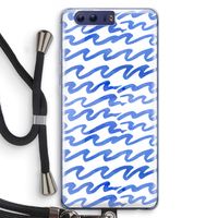 Blauwe golven: Honor 9 Transparant Hoesje met koord