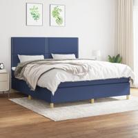 Boxspring met matras stof blauw 180x200 cm