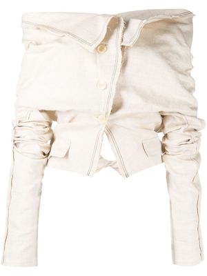 Jacquemus blouse Camargue à fronces - Marron