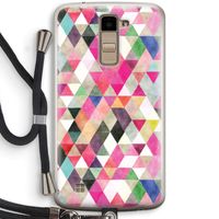 Gekleurde driehoekjes: LG K10 (2016) Transparant Hoesje met koord
