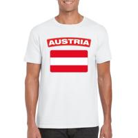 Oostenrijk supporters t-shirt - met vlag print - wit - voor heren - landen - kleding