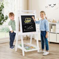 Opvouwbare Kinderezel Dubbelzijdige 3-in-1 Kunstezel met Schoolbord en Magnetisch Whiteboard