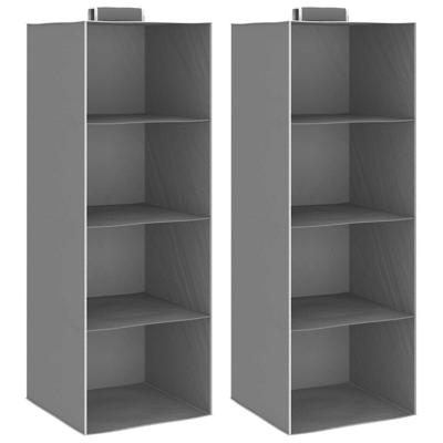 VidaXL Kledingorganisers hangend 2 st met 4 schappen stof