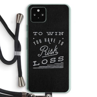 Risk loss: Pixel 5a 5G Transparant Hoesje met koord