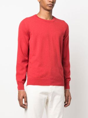 Brunello Cucinelli pull en cachemire à manches longues - Rouge
