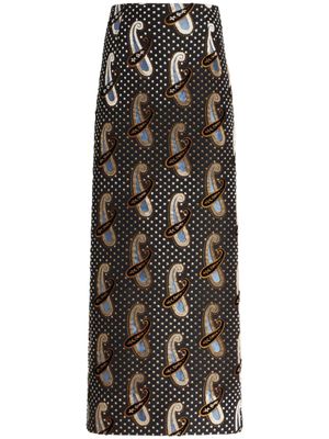 ETRO jupe imprimée à taille haute - Marron