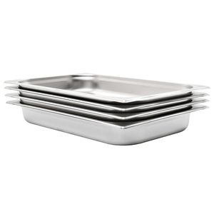 VidaXL Gastronormbakken 4 st gn 1/1 65 mm roestvrij staal
