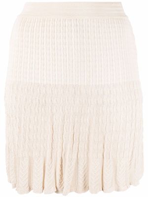 Alaïa Pre-Owned minijupe en maille torsadée (années 1990) - Tons neutres