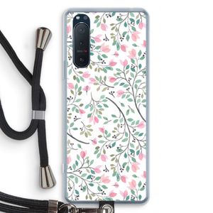 Sierlijke bloemen: Sony Xperia 5 II Transparant Hoesje met koord