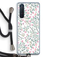 Sierlijke bloemen: Sony Xperia 5 II Transparant Hoesje met koord