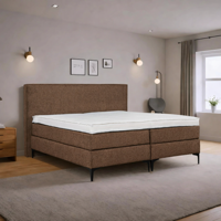 OP=OP Vaste boxspring Basic - 180 x 200 Bruin | 1x Groot Medium Antislip Matras