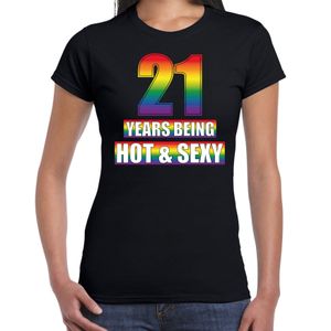 Hot en sexy 21 jaar verjaardag cadeau t-shirt zwart voor dames - Gay/ LHBT kleding / outfit