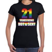 Hot en sexy 21 jaar verjaardag cadeau t-shirt zwart voor dames - Gay/ LHBT kleding / outfit