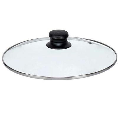 Universele pannendeksel voor pannen van 26,5 cm - glas - stoomgaatje - D26.5 x H6 cm
