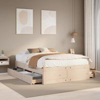 Bedframe zonder matras met lades massief grenenhout 150x200 cm