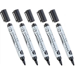 5x Whiteboard markers / stiften zwart