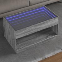 Salontafel met Infinity LED 90x50x50 cm grijs sonoma eikenkleur