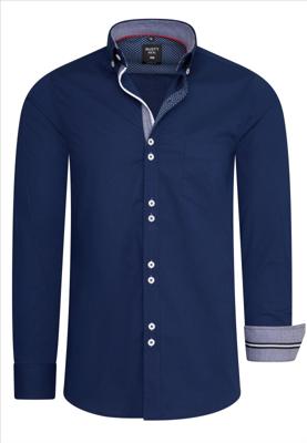 Italian Style - Heren Overhemd - Dubbele Knopen - Marine - Style-Italy