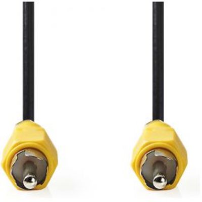 Composiet Videokabel | RCA Male | RCA Male | Vernikkeld | 480p | 10.0 m | Rond | PVC | Zwart | Label