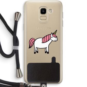 Eenhoorn: Samsung Galaxy J6 (2018) Transparant Hoesje met koord