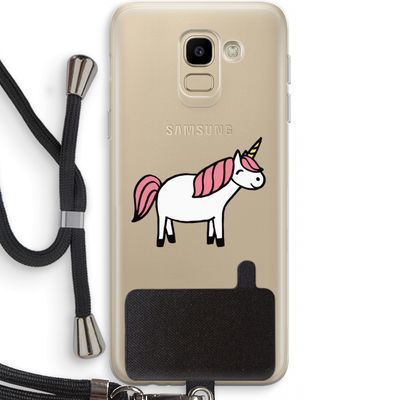 Eenhoorn: Samsung Galaxy J6 (2018) Transparant Hoesje met koord