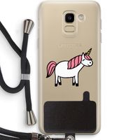 Eenhoorn: Samsung Galaxy J6 (2018) Transparant Hoesje met koord