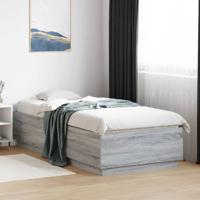 Bedframe met LED-verlichting grijs sonoma eiken 100x200 cm