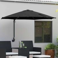 VidaXL Tuinparasol zwart 248 x 248 x 148 cm polyester en staal