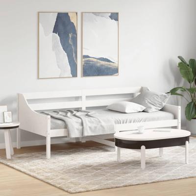Slaapbank zonder matras 80x200 cm massief grenenhout wit