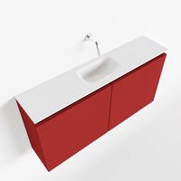 Toiletmeubel Mondiaz Ture | 100 cm | Meubelkleur Fire | Eden wastafel Talc Midden | Zonder kraangat