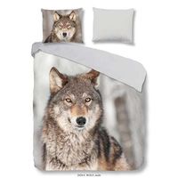 Good Morning dekbedovertrek Wolf - multikleur - 140x200/220 cm