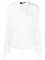 PINKO chemise volantée à manches bouffantes - Blanc