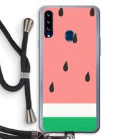 Watermeloen: Samsung Galaxy A20s Transparant Hoesje met koord