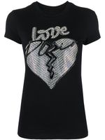 Philipp Plein t-shirt à motif cœur strassé - Noir