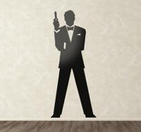 Muursticker woonkamer silhouette James Bond