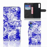 Telefoonhoesje met Naam Huawei P30 Angel Skull Blauw