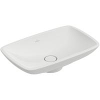 Villeroy & Boch Loop en Friends opzetwastafel met plug met keramische afdekking 58.5x38cm met overloop wit 51540001